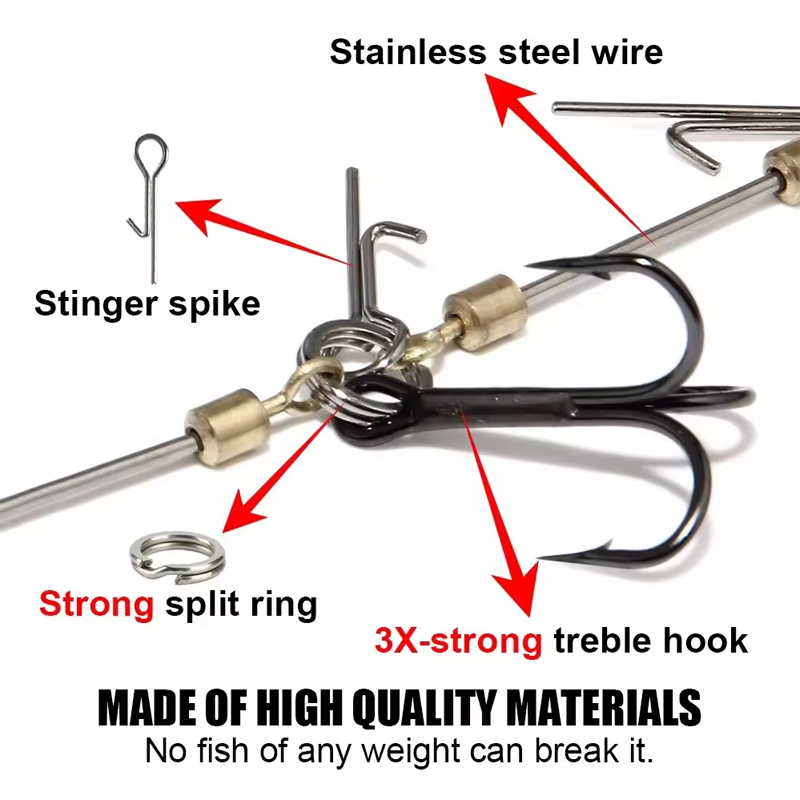 Fishing Hook Rigs Steel Leader - Fishing Hook Treble recension och pris